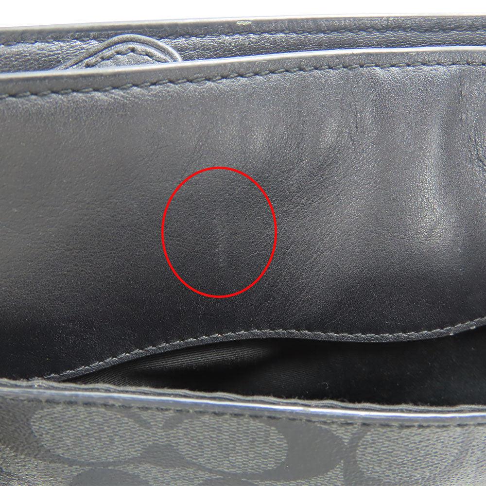 COACH Shoulder Bag F54781 PVC, Leather black Signature mens Used Authentic