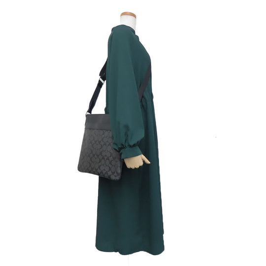 COACH Shoulder Bag F54781 PVC, Leather black Signature mens Used Authentic