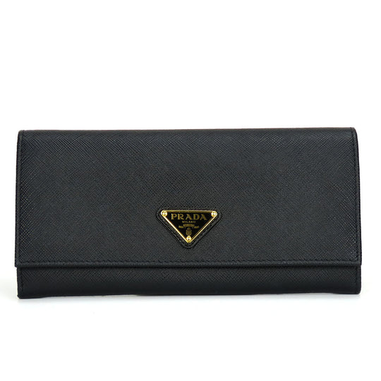 PRADA Long Wallet Purse 1MH132 Safiano black