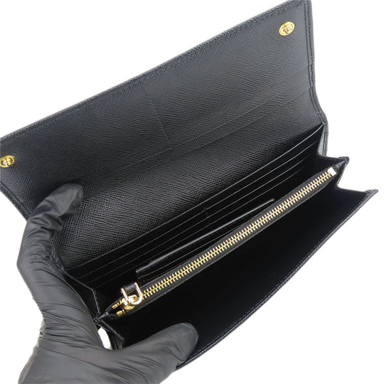 PRADA Long Wallet Purse 1MH132 Safiano black