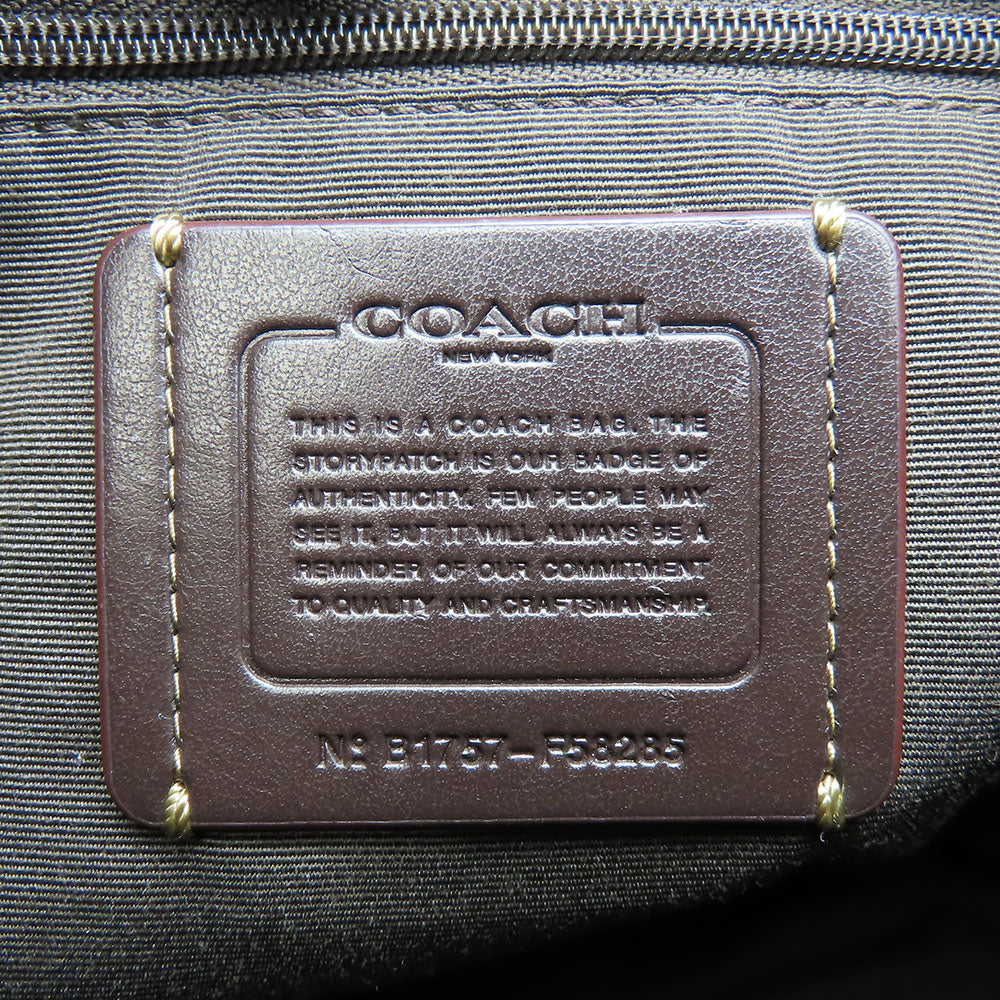 COACH Shoulder Bag F58285 Canvas, Leather Brown Signature Women Used Authentic