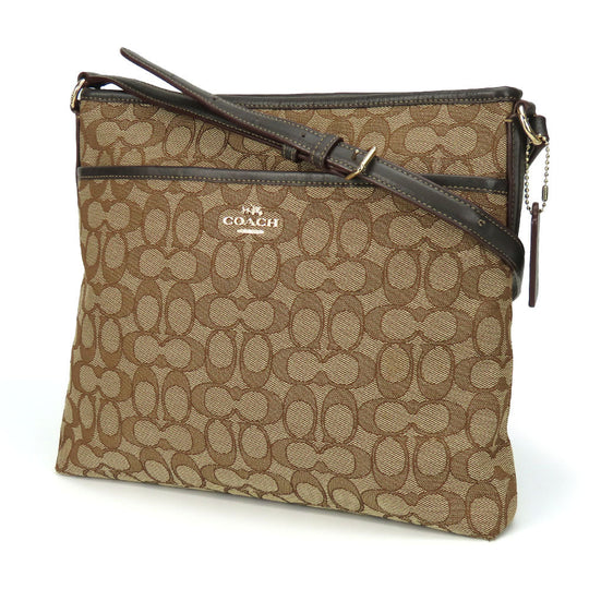 COACH Shoulder Bag F58285 Canvas, Leather Brown Signature Women Used Authentic