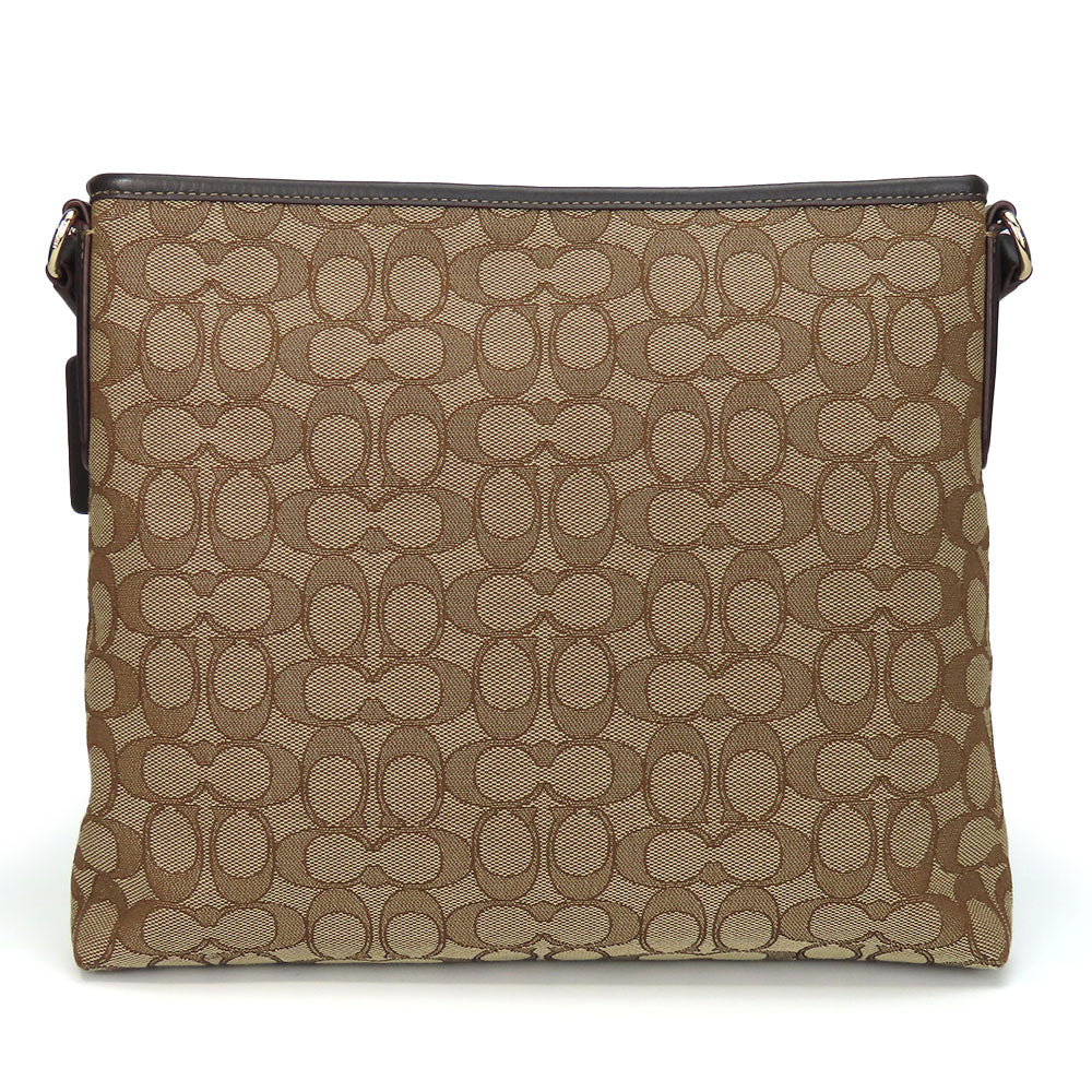 COACH Shoulder Bag F58285 Canvas, Leather Brown Signature Women Used Authentic