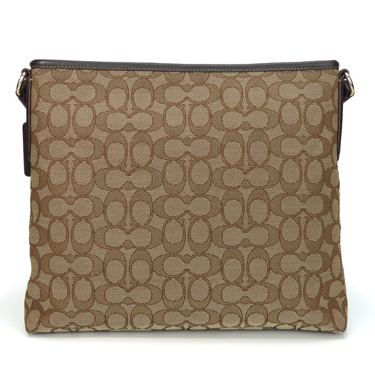 COACH Shoulder Bag F58285 Canvas, Leather Brown Signature Women Used Authentic