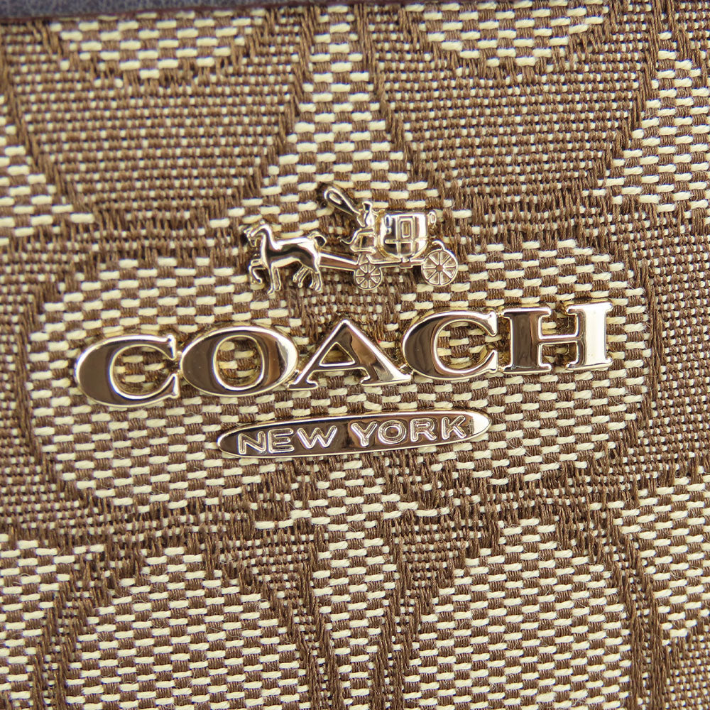 COACH Shoulder Bag F58285 Canvas, Leather Brown Signature Women Used Authentic