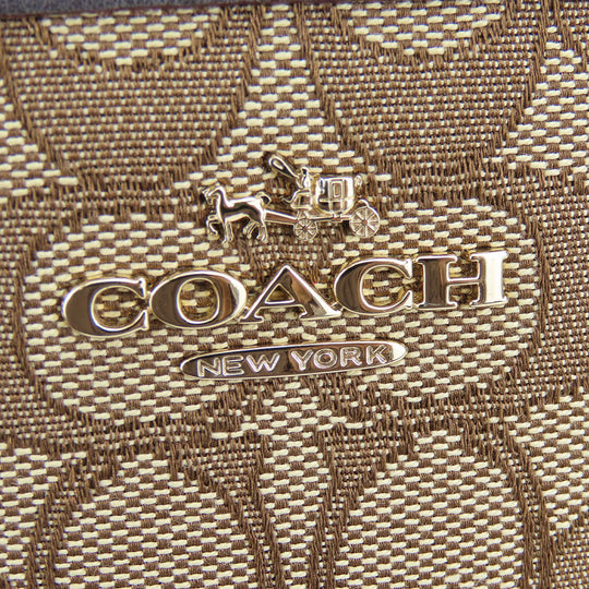 COACH Shoulder Bag F58285 Canvas, Leather Brown Signature Women Used Authentic