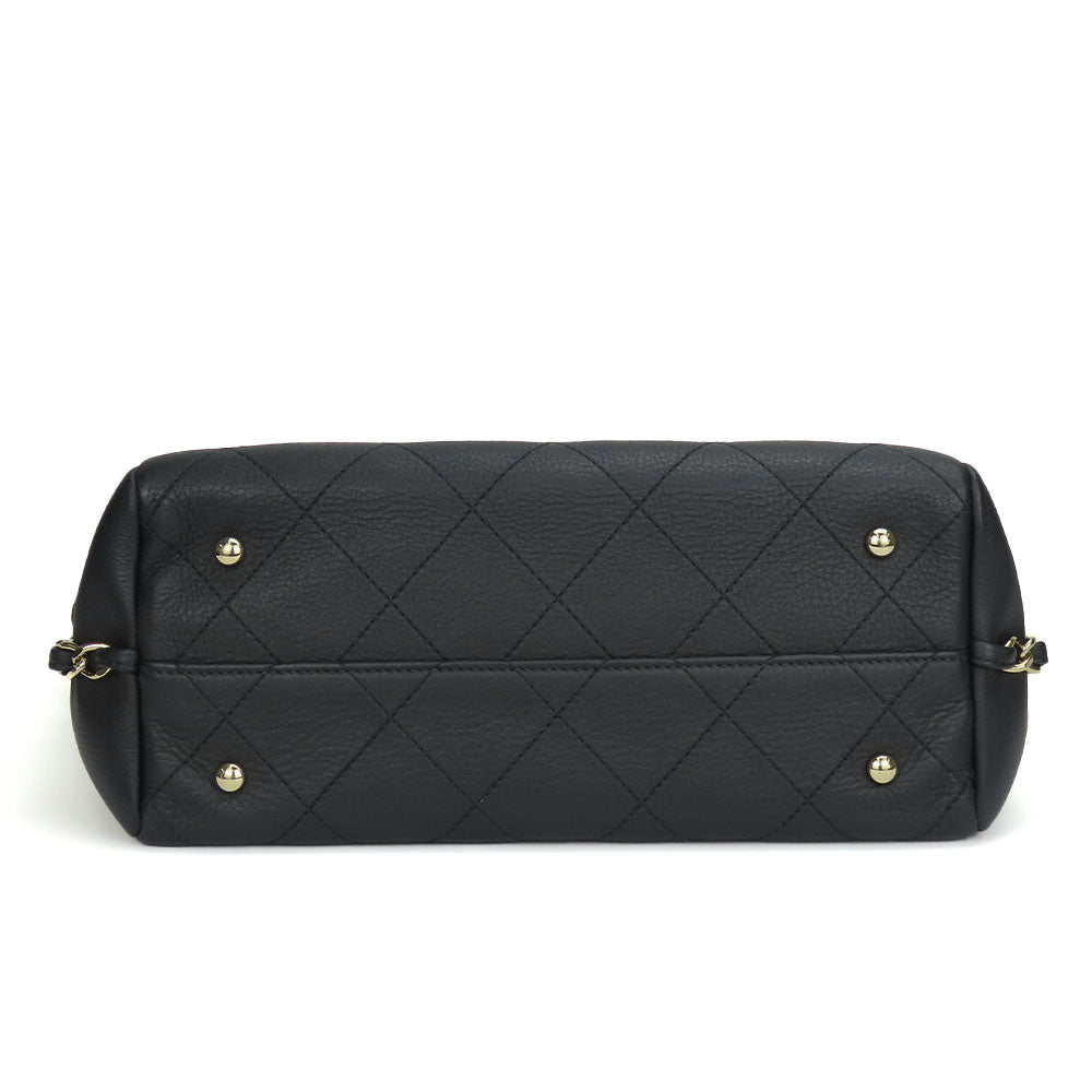 CHANEL Handbag AS0355 Calfskin black Matrasse Small shopping bags Women Used Authentic