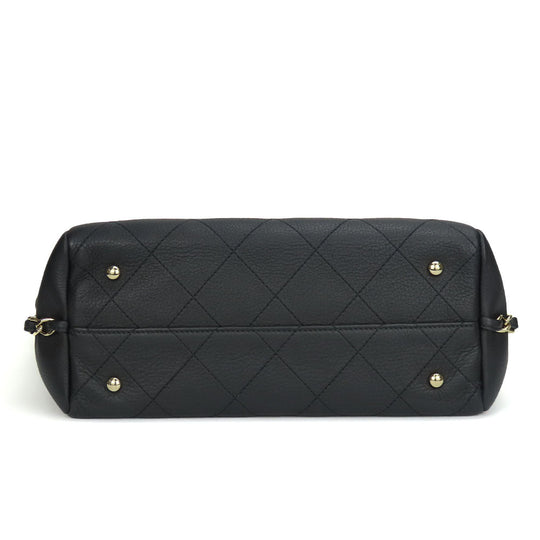 CHANEL Handbag AS0355 Calfskin black Matrasse Small shopping bags Women Used Authentic