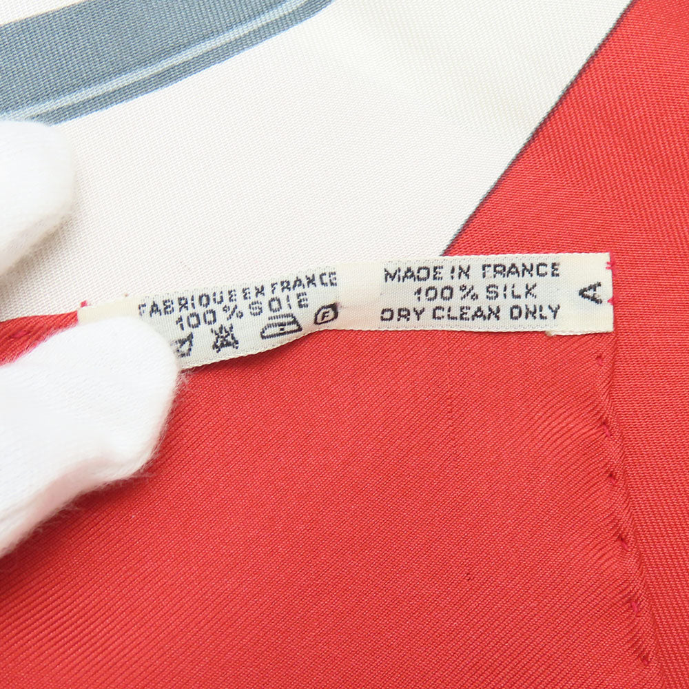 HERMES scarf silk Red Carre90 Women Used Authentic