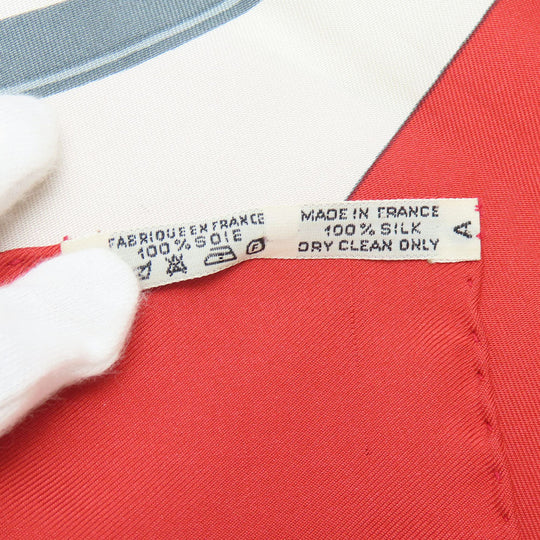 HERMES scarf silk Red Carre90 Women Used Authentic