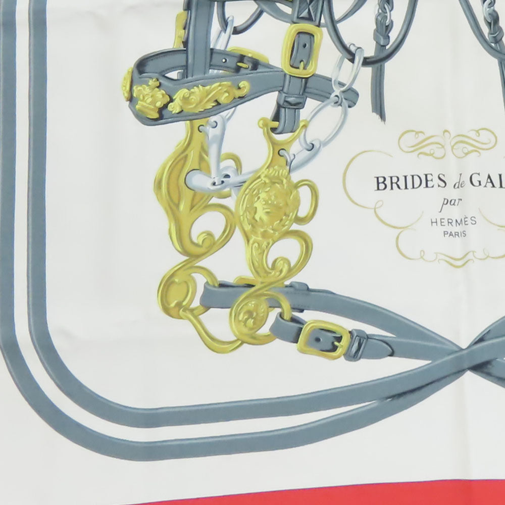 HERMES scarf silk Red Carre90 Women Used Authentic