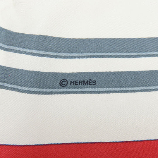 HERMES scarf silk Red Carre90 Women Used Authentic