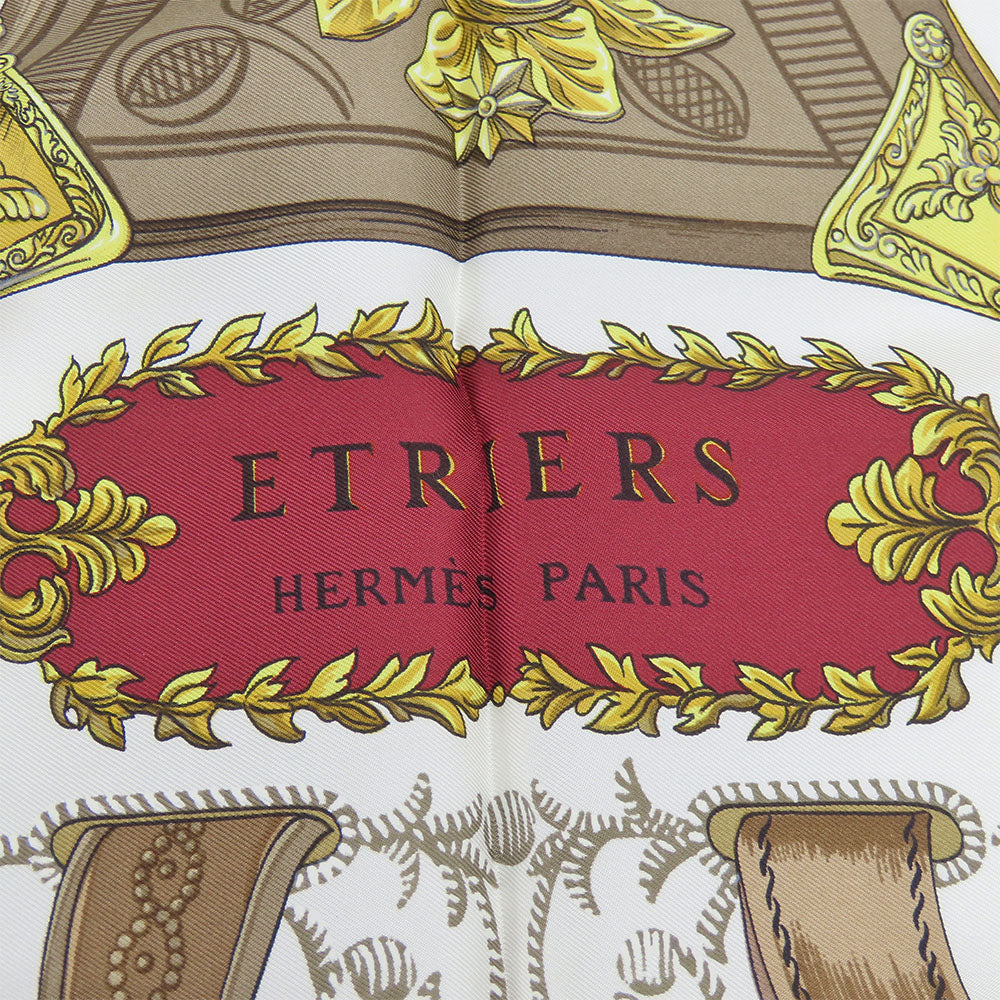 HERMES scarf silk Red Carre90 Women Used Authentic