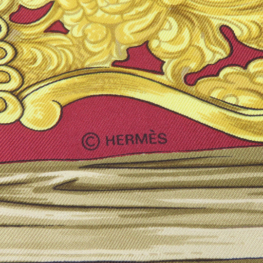 HERMES scarf silk Red Carre90 Women Used Authentic