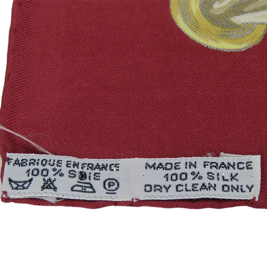 HERMES scarf silk Red Carre90 Women Used Authentic