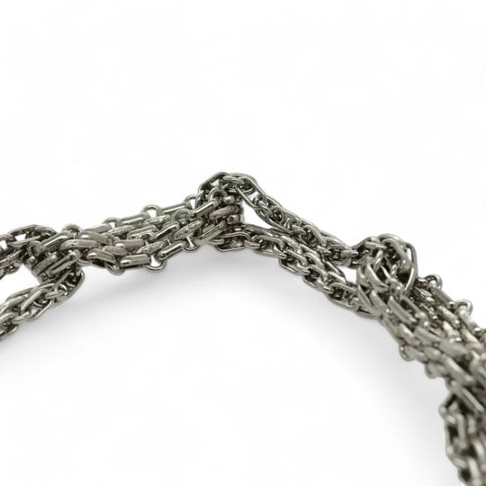 CHANEL Chain Shoulder Bag Patent Leather Black Silver CC