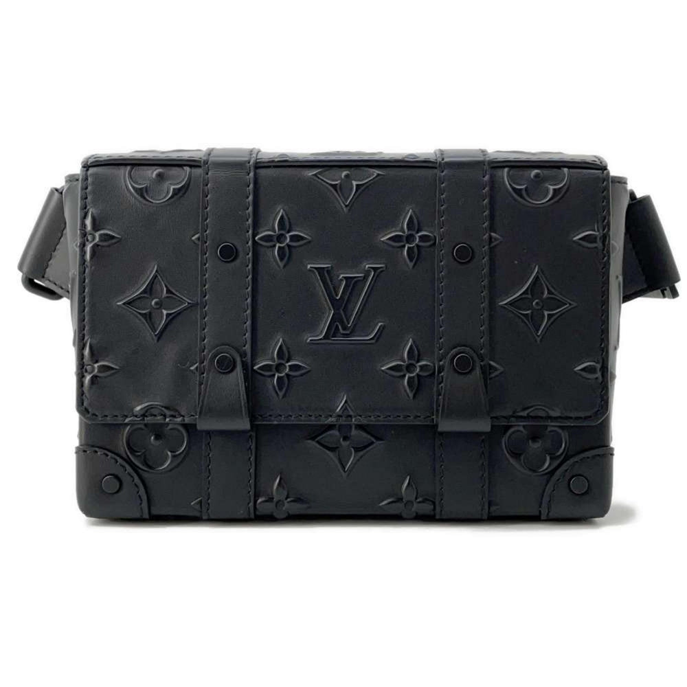 Louis Vuitton M57952 Monogram Seal Leather Noir Trunk Sling Bag Preloved