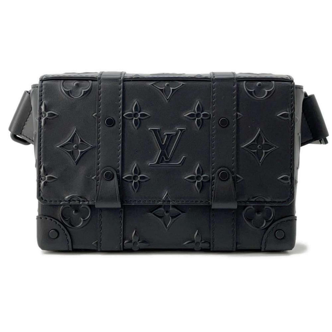 Louis Vuitton M57952 Monogram Seal Leather Noir Trunk Sling Bag Preloved