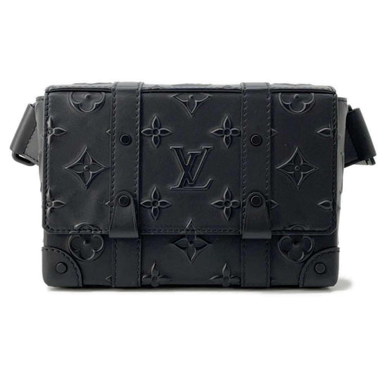 Louis Vuitton M57952 Monogram Seal Leather Noir Trunk Sling Bag Preloved