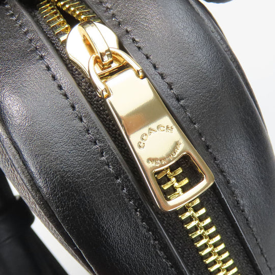 COACH Shoulder Bag C9926 Leather, PVC coated canvas black Signature Mini Jamie Women Used Authentic