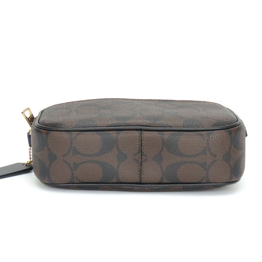 COACH Shoulder Bag C9926 Leather, PVC coated canvas black Signature Mini Jamie Women Used Authentic