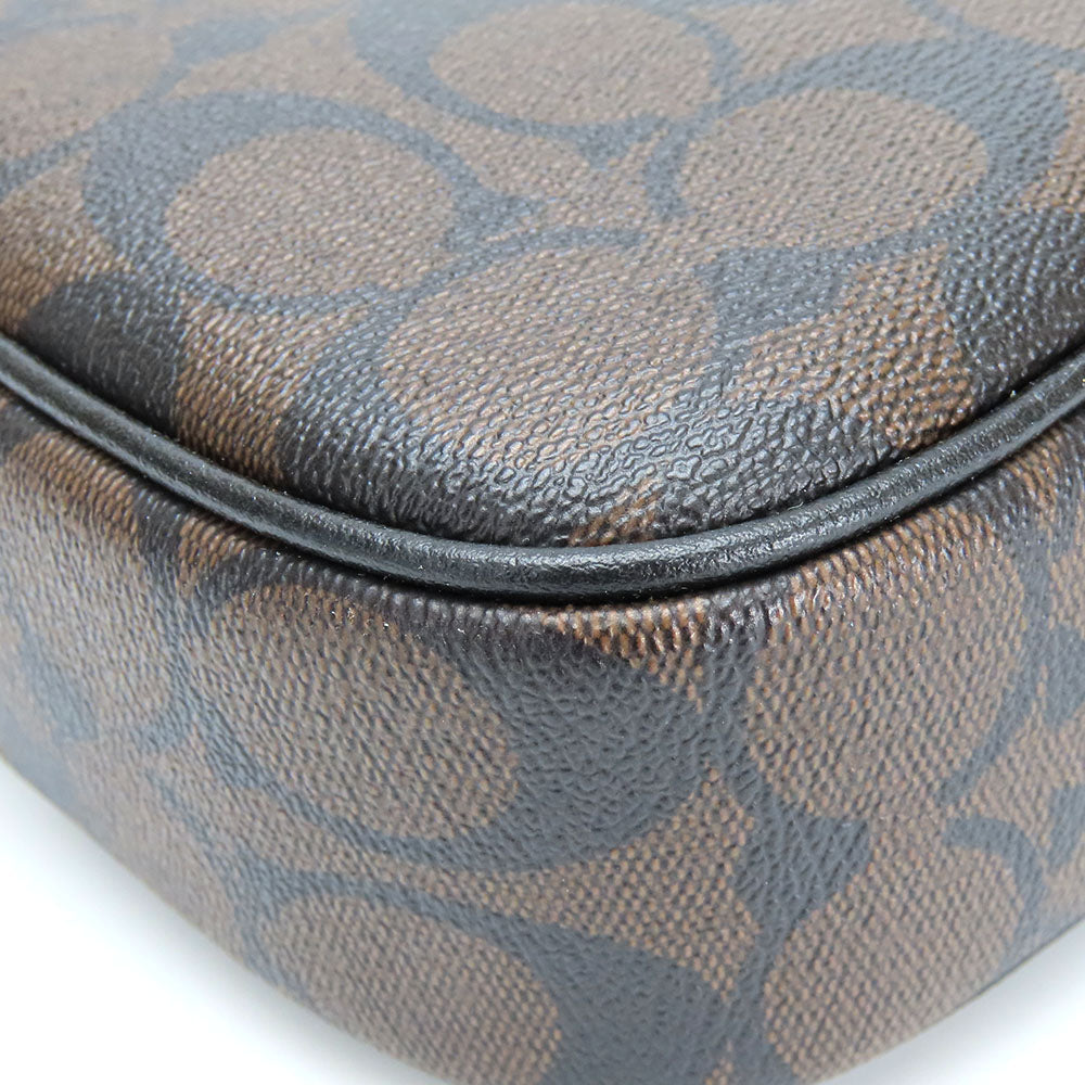 COACH Shoulder Bag C9926 Leather, PVC coated canvas black Signature Mini Jamie Women Used Authentic