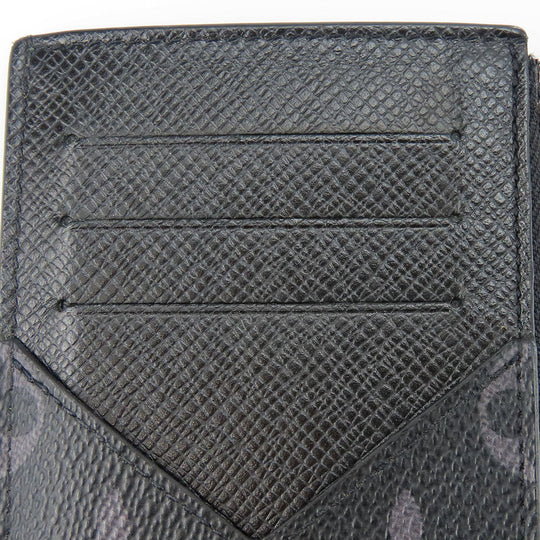 LOUIS VUITTON Coin case M30271 Taiga, Monogram Eclipse black Coin card holder mens Used Authentic