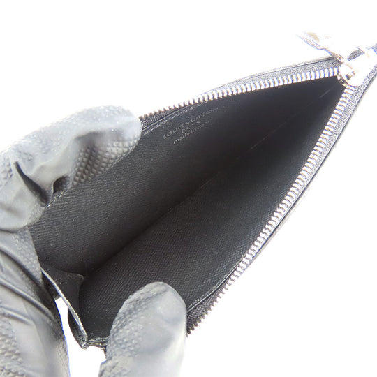 LOUIS VUITTON Coin case M30271 Taiga, Monogram Eclipse black Coin card holder mens Used Authentic