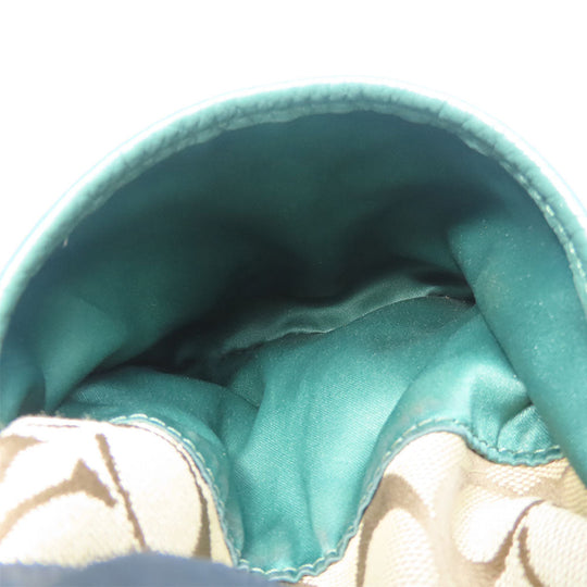 COACH Tote Bag F23297 Canvas, Leather green Women Used Authentic