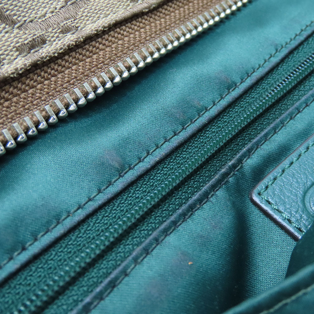 COACH Tote Bag F23297 Canvas, Leather green Women Used Authentic