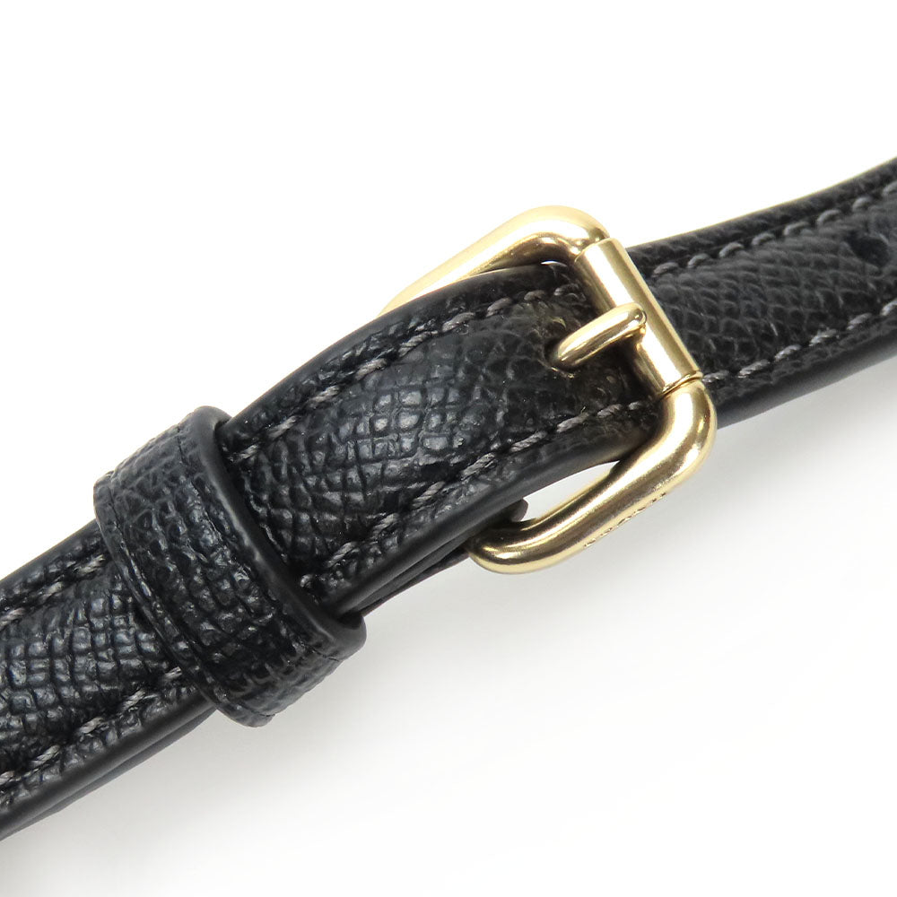 COACH Shoulder Bag CE871 leather black Women Used Authentic