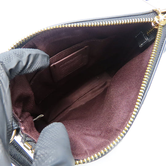 COACH Shoulder Bag CE871 leather black Women Used Authentic