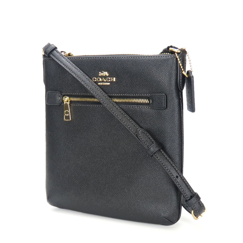 COACH Shoulder Bag CE871 leather black Women Used Authentic