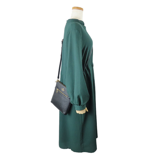 COACH Shoulder Bag CE871 leather black Women Used Authentic