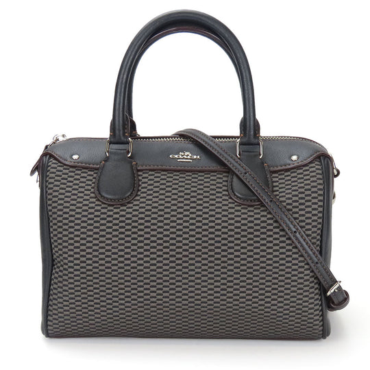 COACH Handbag F57242 Leather, Canvas black Women Used Authentic