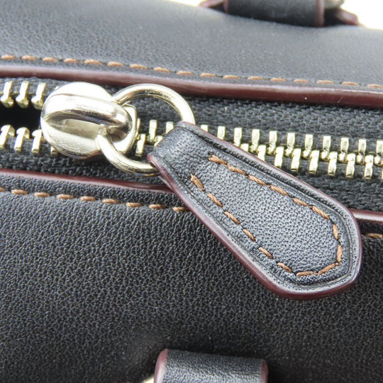 COACH Handbag F57242 Leather, Canvas black Women Used Authentic