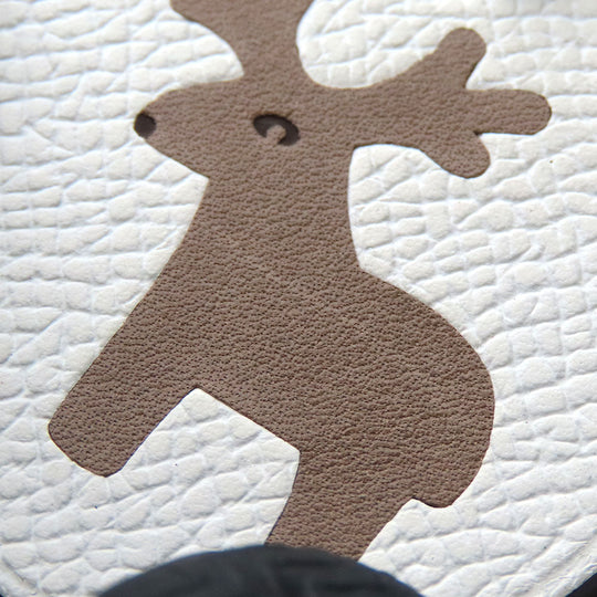 HERMES Bag charm Leather, Silver925 Brown reindeer Women Used Authentic