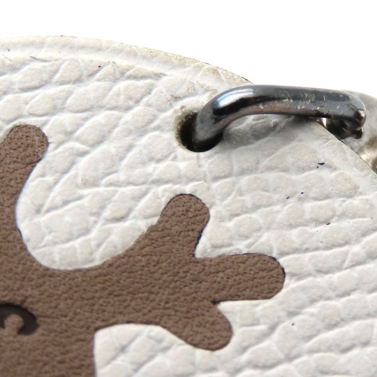 HERMES Bag charm Leather, Silver925 Brown reindeer Women Used Authentic