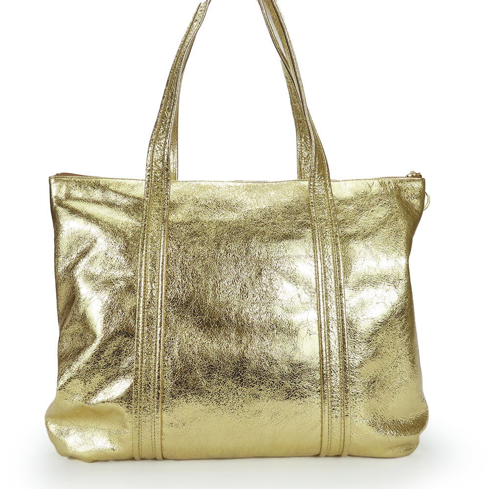 COACH Tote Bag 13820 leather gold Poppy Women Used Authentic