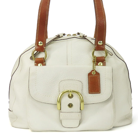 COACH Tote Bag 11843 leather white Women Used Authentic