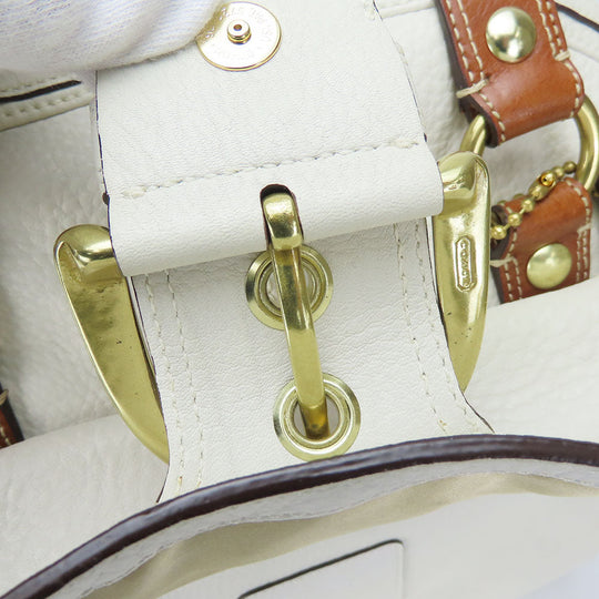 COACH Tote Bag 11843 leather white Women Used Authentic