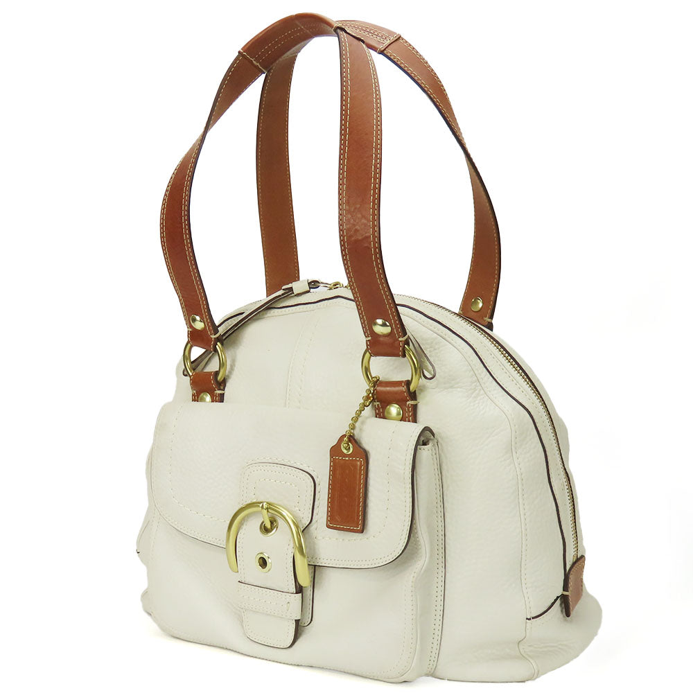 COACH Tote Bag 11843 leather white Women Used Authentic