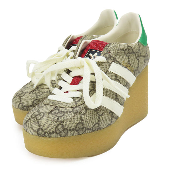 GUCCI sneakers 725655 GG Supreme canvas, leather beige Adidas Gajeel Women 34 Used Authentic