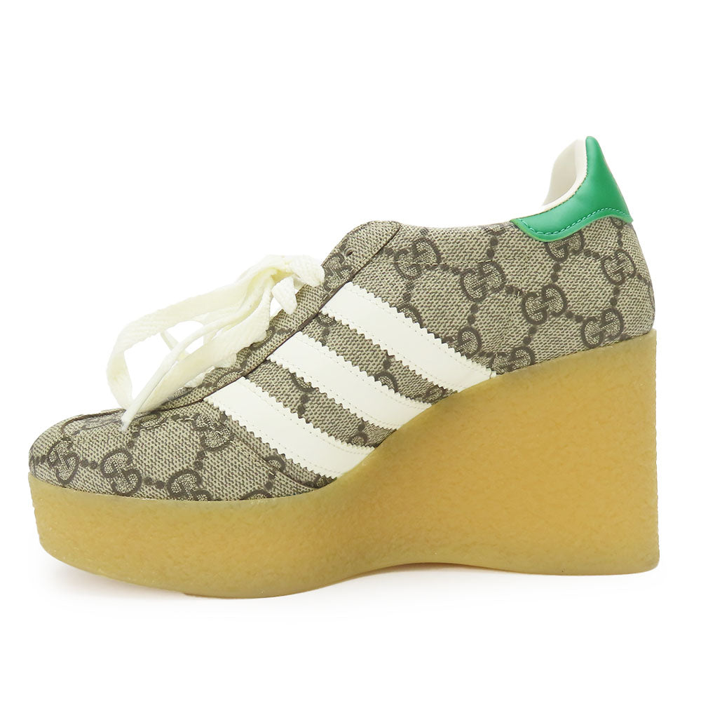 GUCCI sneakers 725655 GG Supreme canvas, leather beige Adidas Gajeel Women 34 Used Authentic