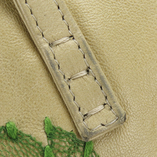 FENDI Tote Bag leather beige Roll bag Women Used Authentic