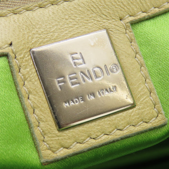 FENDI Tote Bag leather beige Roll bag Women Used Authentic
