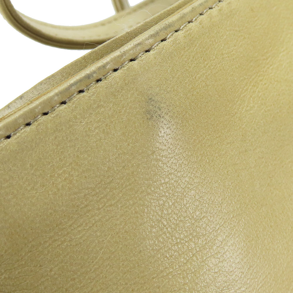 FENDI Tote Bag leather beige Roll bag Women Used Authentic