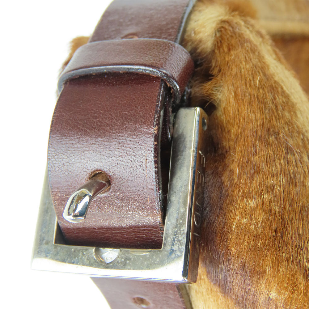 FENDI Shoulder Bag 26325 pony, leather Brown Mamma Bucket Women Used Authentic