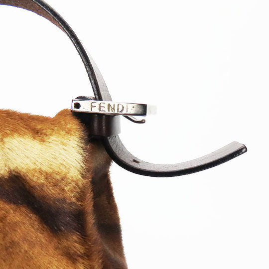 FENDI Shoulder Bag 26325 pony, leather Brown Mamma Bucket Women Used Authentic