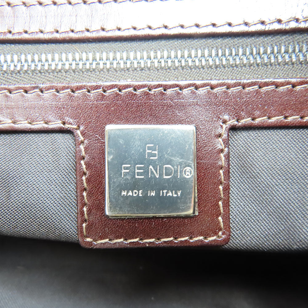FENDI Shoulder Bag 26325 pony, leather Brown Mamma Bucket Women Used Authentic